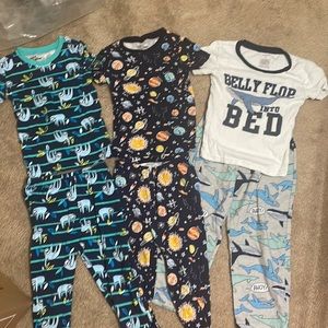 Lot of 3 boys pajamas sets. Rumi & Ryder, and Carter’s brands